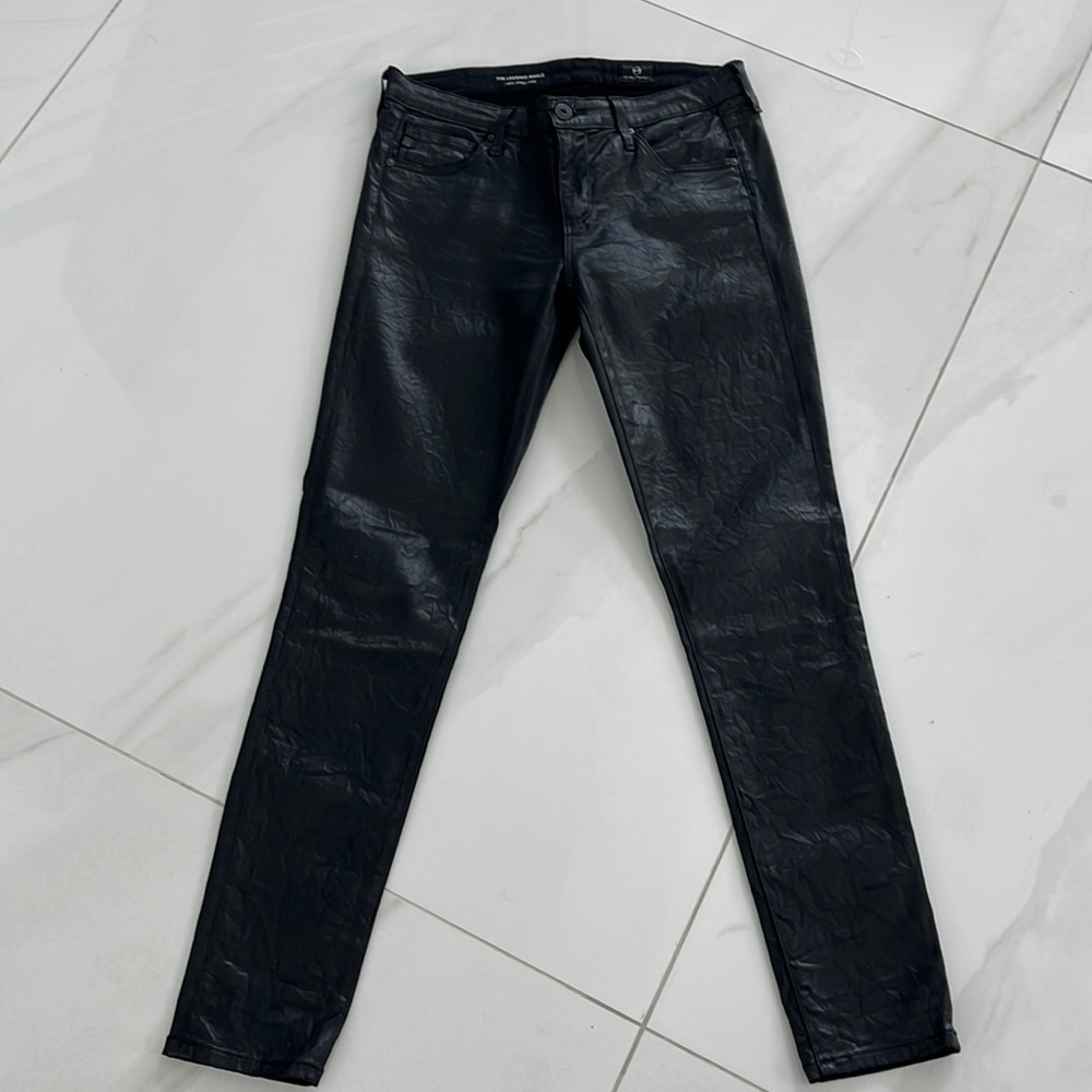 AG black crinkle jeans